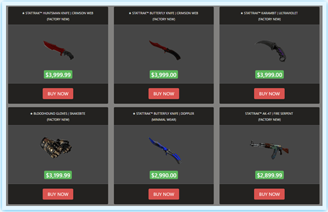 Rare Skins from CSGO