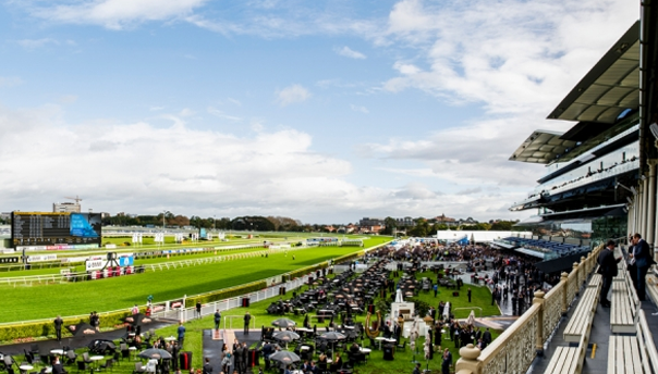 Rosehill Gardens Racecourse Has a Long Home Stretch Leading to the Finishing Post